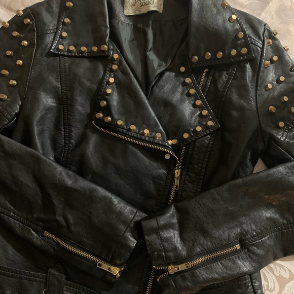 XS STUDDED FAUX LEATHER JACKET - Picture 9 of 9